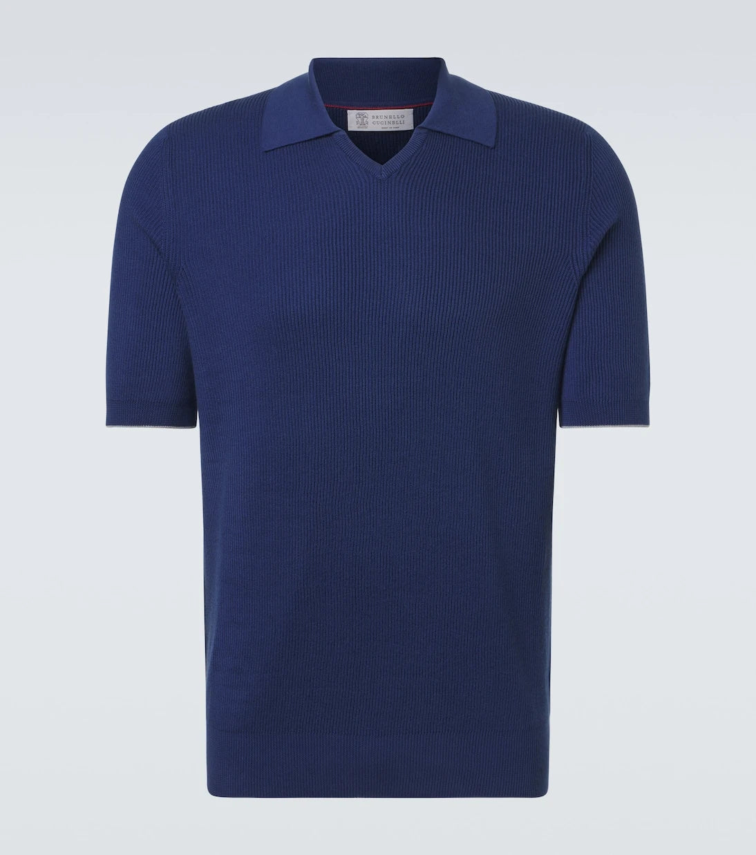 Brunello Cucinelli - Ribbed-knit cotton polo shirt