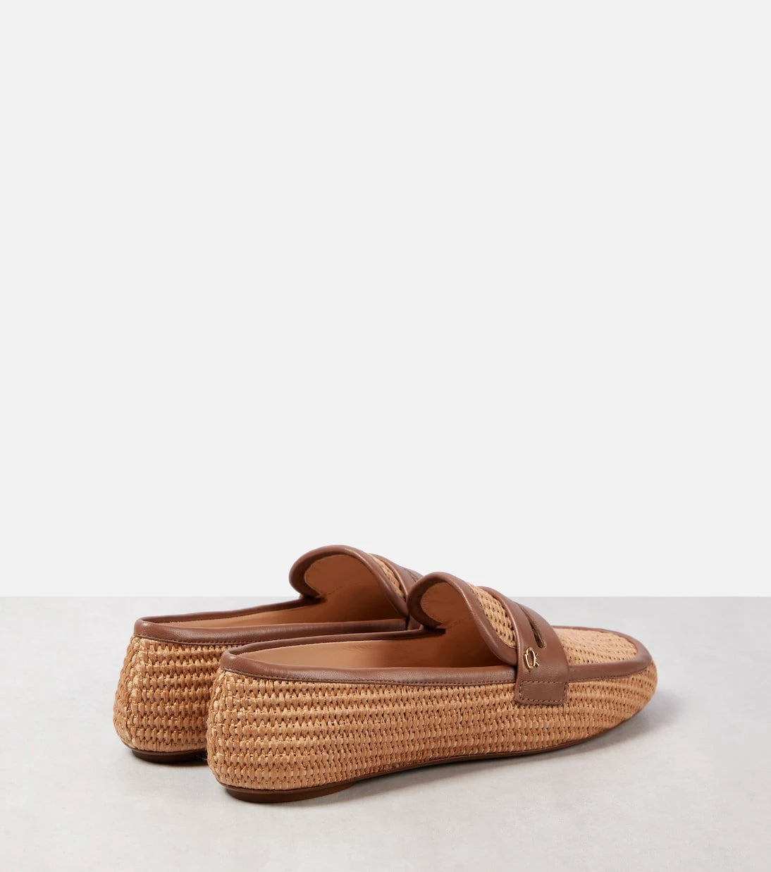 Gianvito Rossi - Deri şeritli rafya makosenler