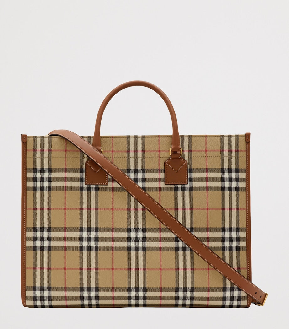 Burberry Brown Medium Check Freya Tote Bag
