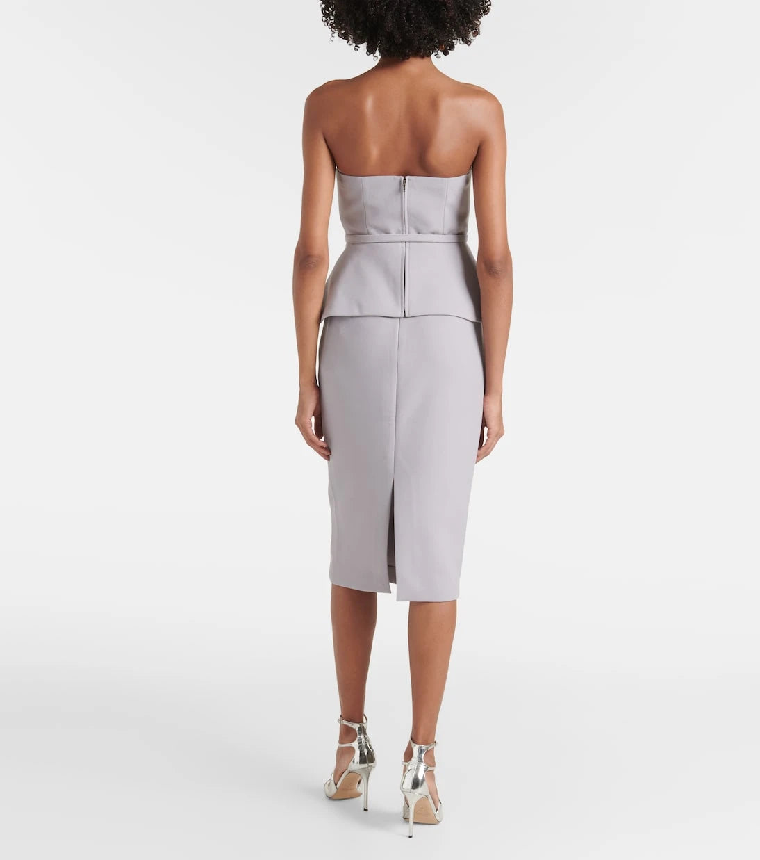 Roland Mouret - Asymmetric strapless peplum crêpe top