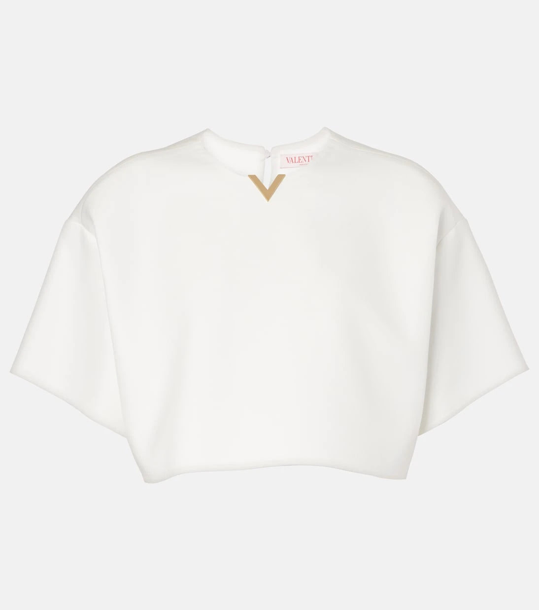 Valentino - VGold cotton gabardine crop top
