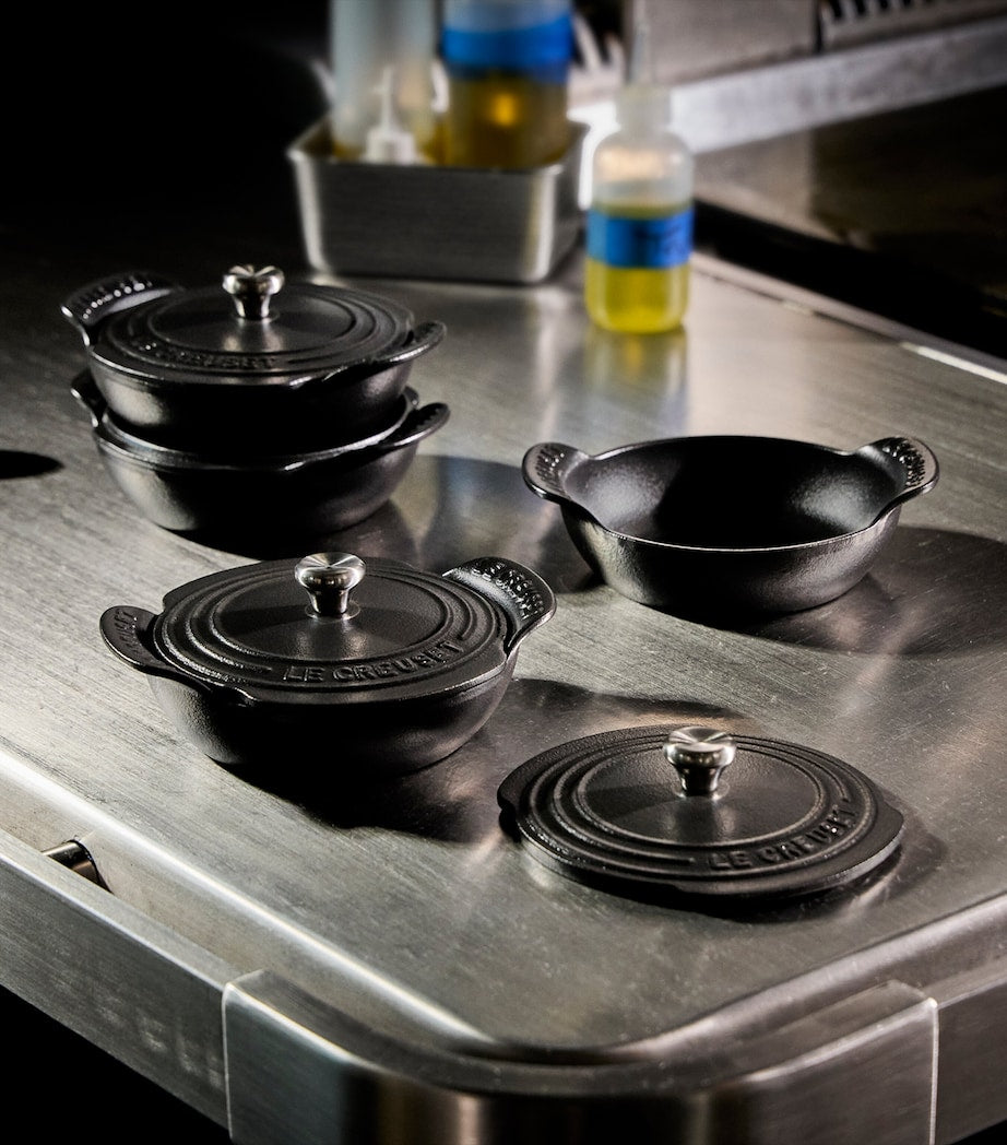 Set of 4 Cast Iron Gourmand Mini Braisers with Lids (13cm)