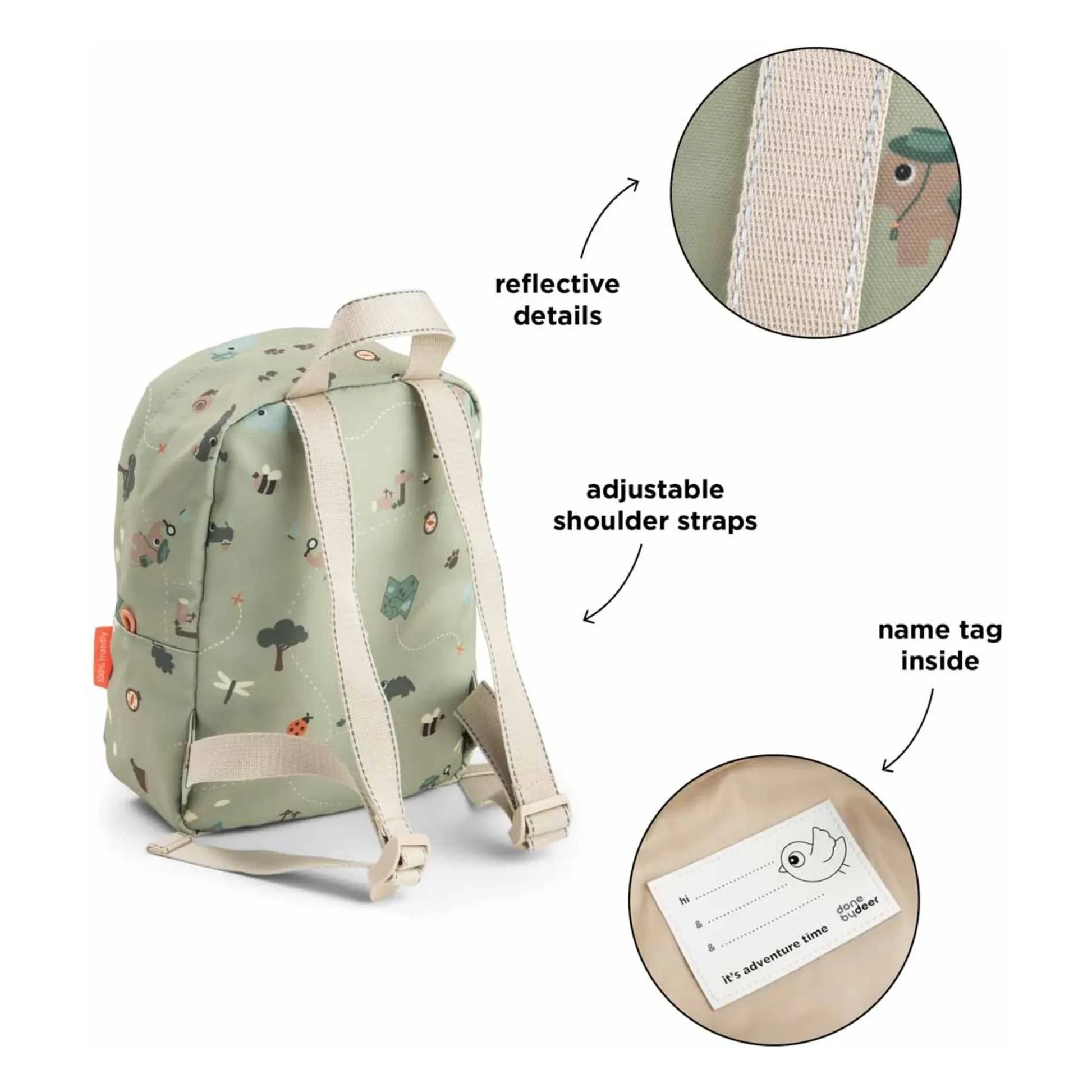 Done by deer - Mini Trails backpack | Sage