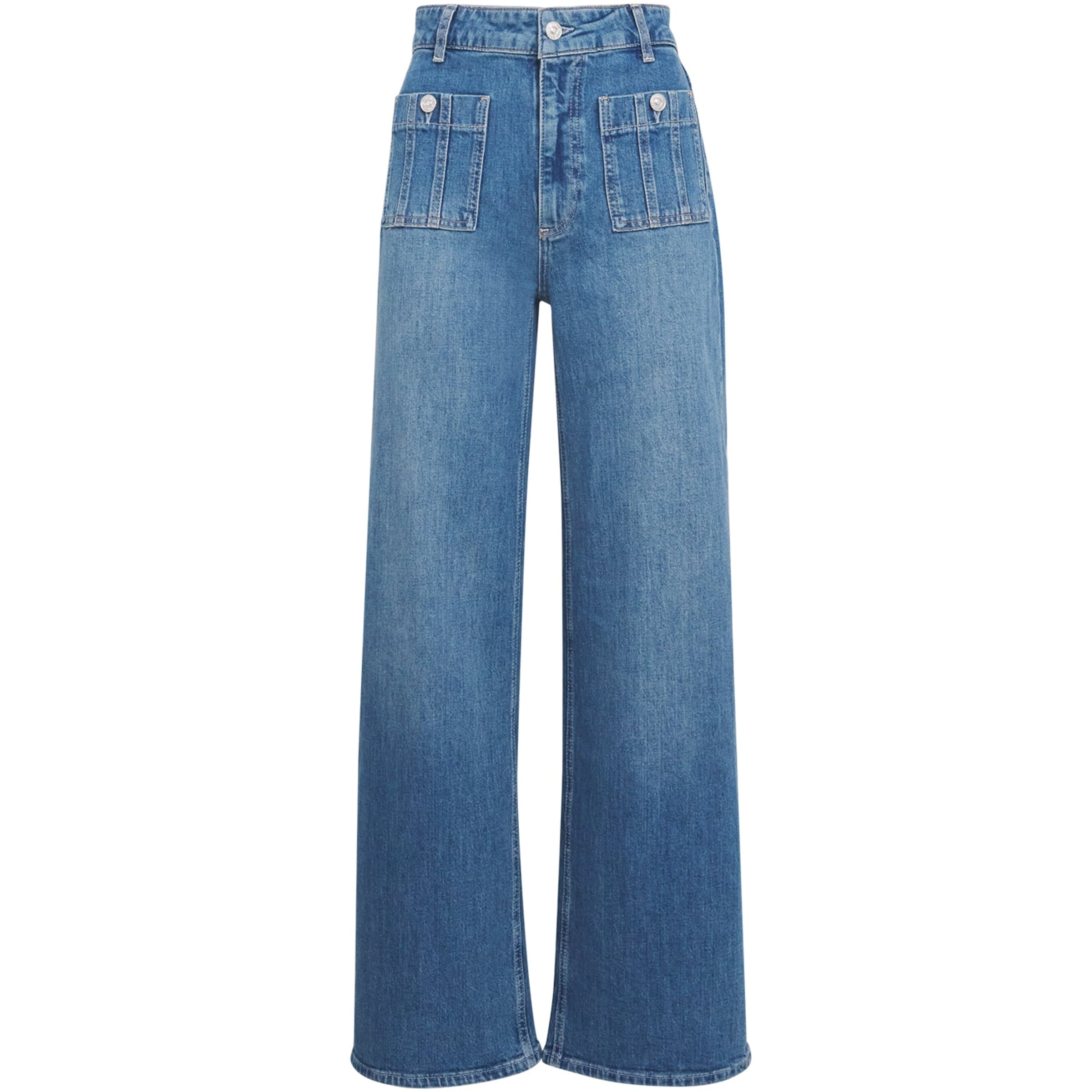 PAIGE Blue Anessa High-Rise Wide-Leg Jeans