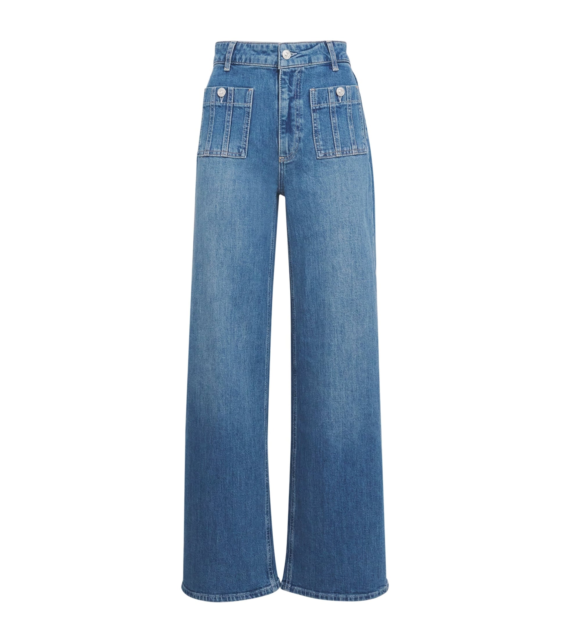 PAIGE Blue Anessa High-Rise Wide-Leg Jeans