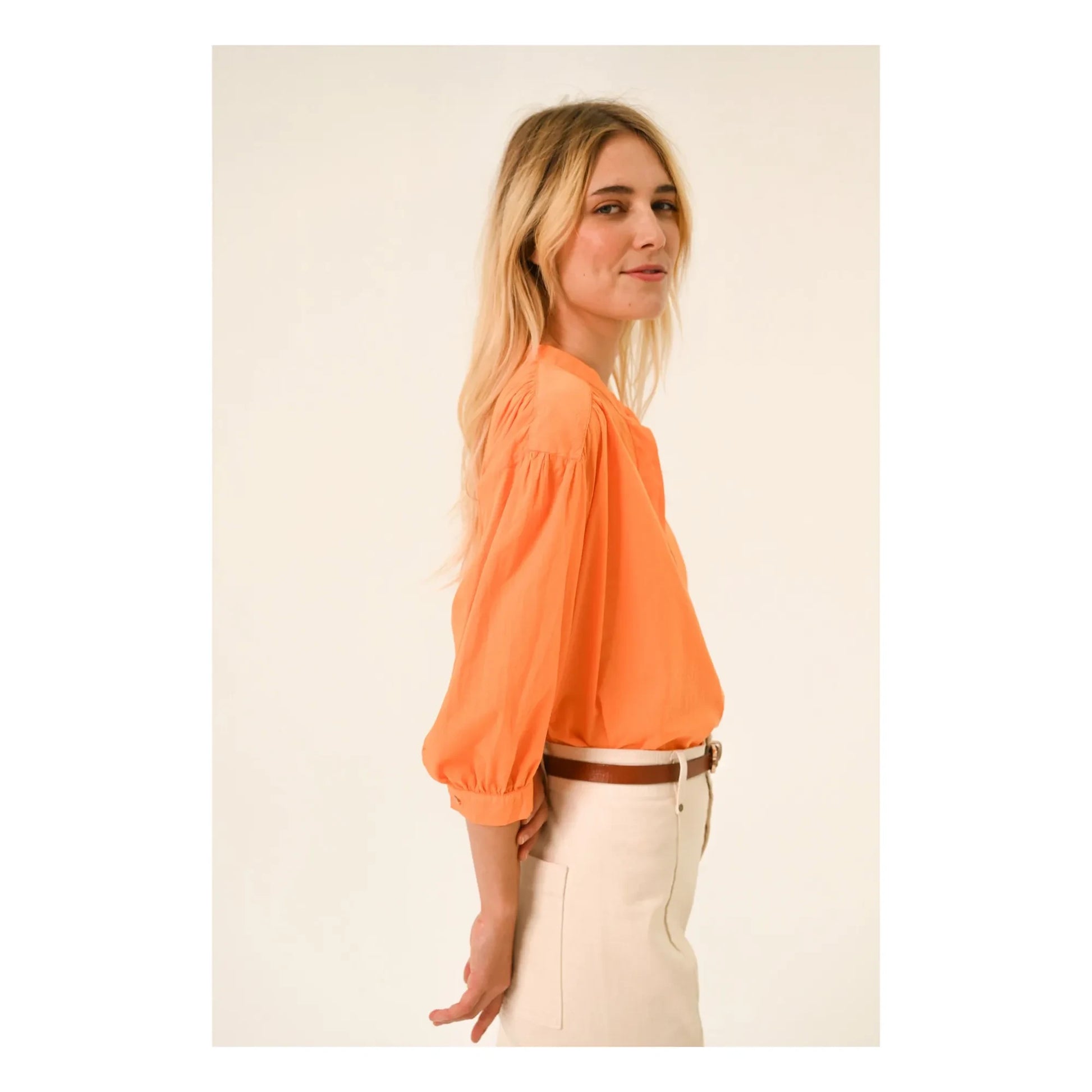 Sacrécoeur - Carla Aurora Popeline blouse | Orange