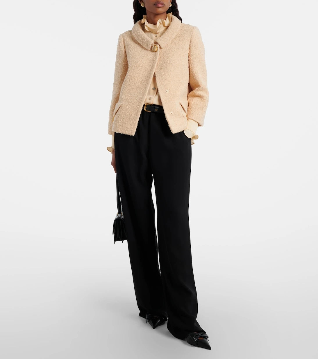 Valentino - Embellished wool-blend tweed jacket