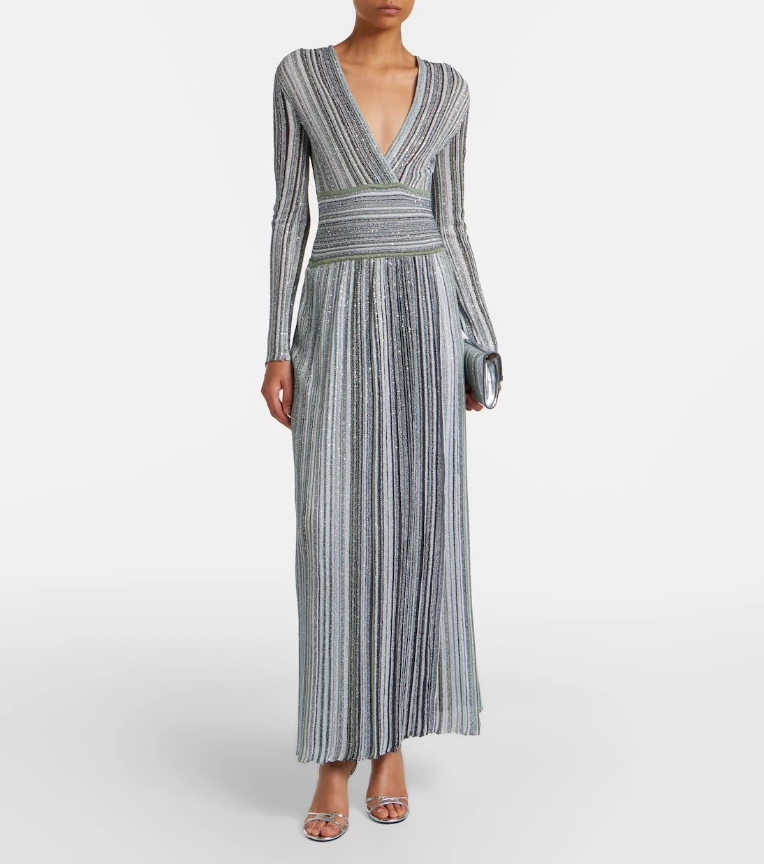 Missoni - Striped lamé maxi dress