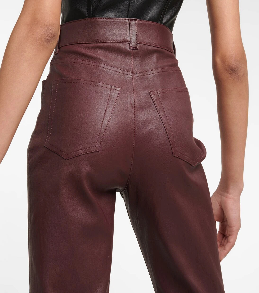 Stouls - Terry high-rise straight leather pants
