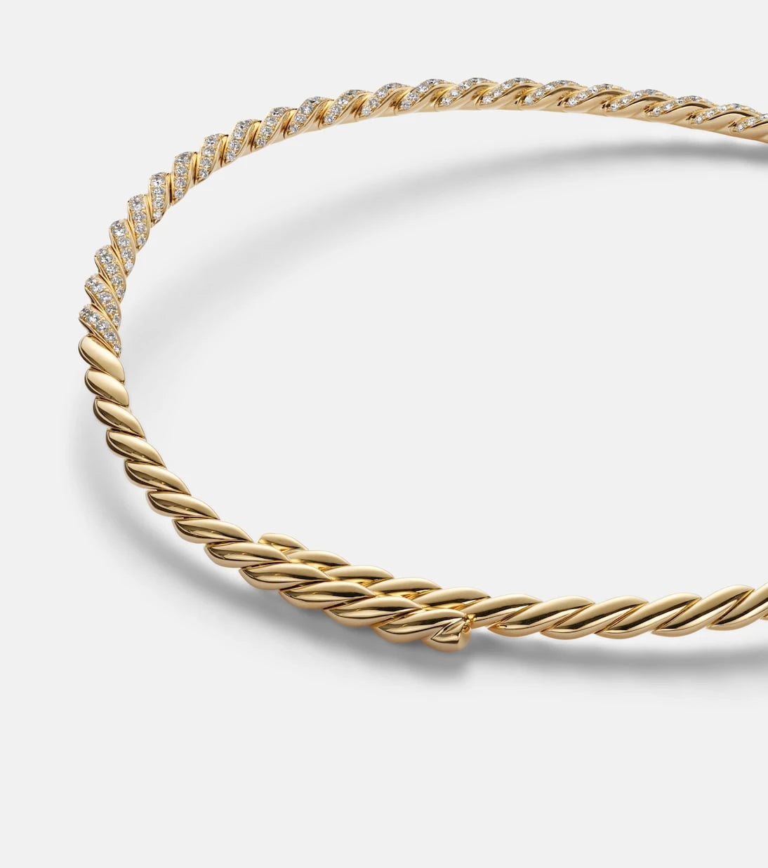 David Yurman - Sculpted Cable Flex 18kt gold choker with diamonds