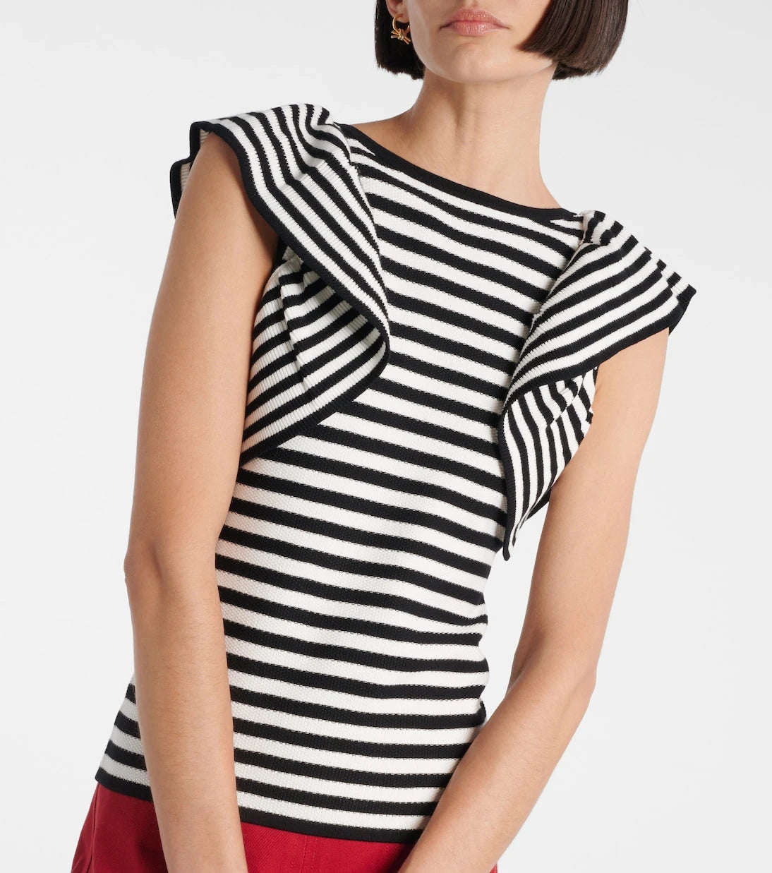 Max Mara - Vieste ruffled striped top