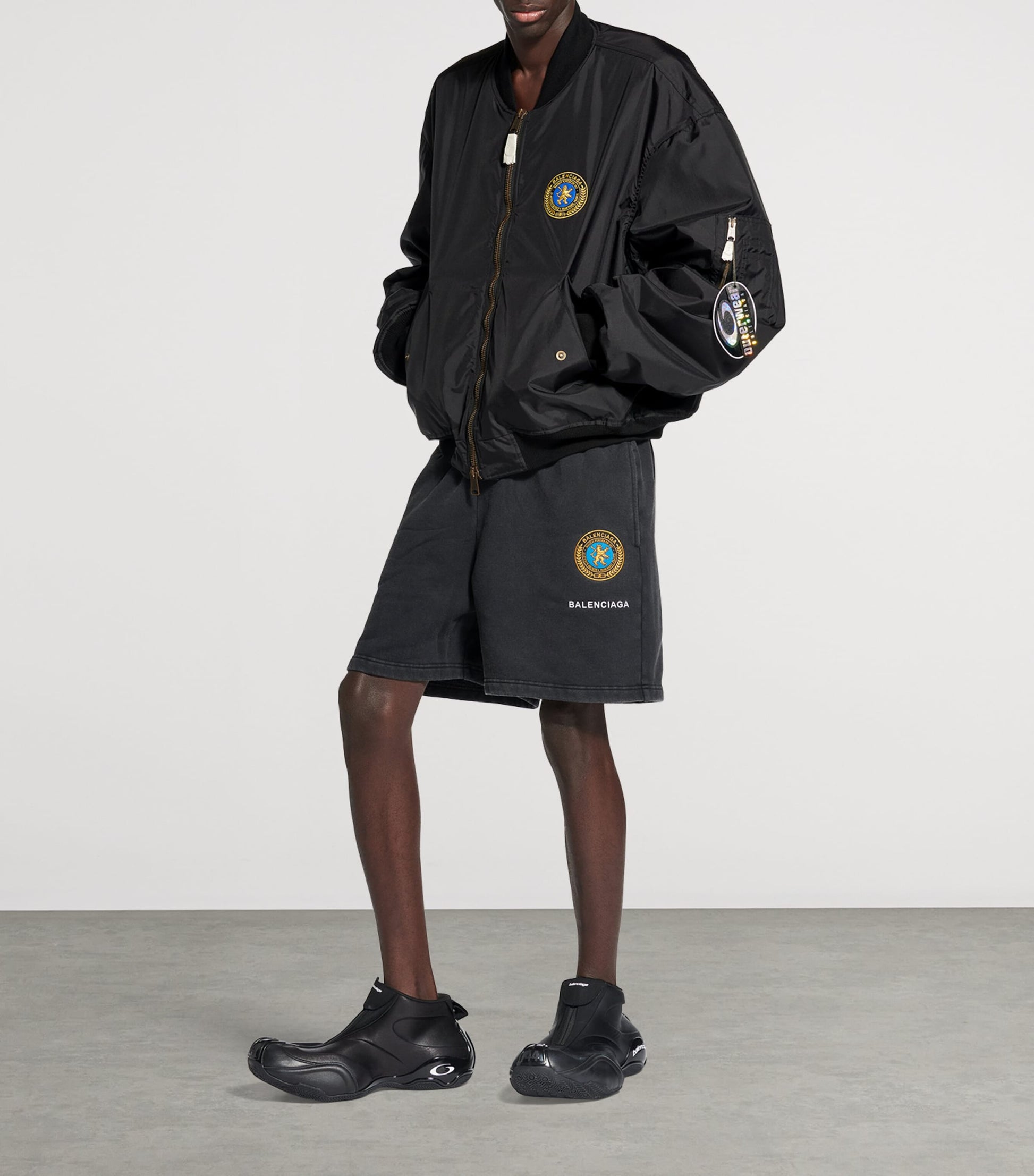 Oversized Cotton Uniform Logo Shorts