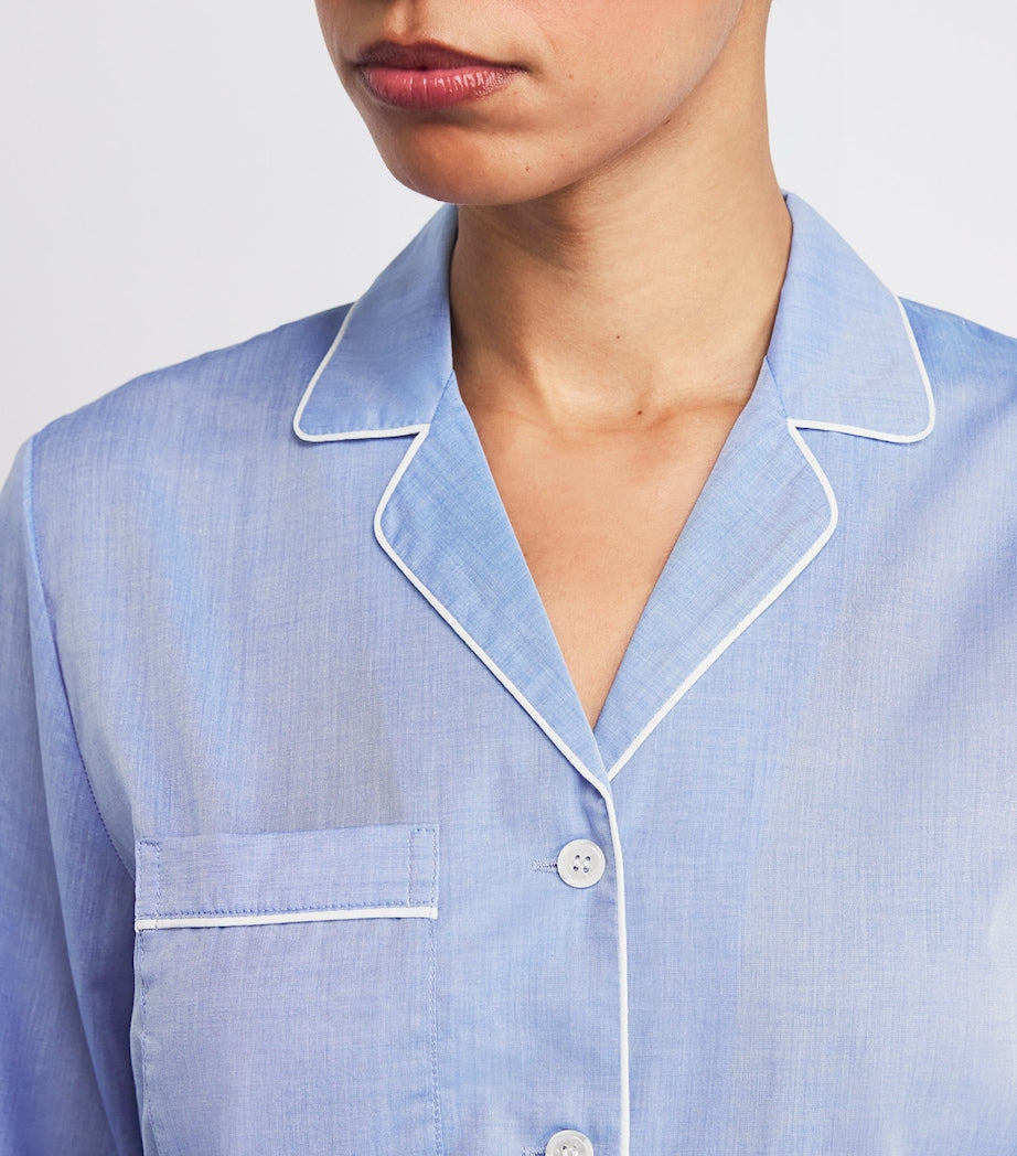 Derek Rose Blue Cotton Classic Pyjama Set