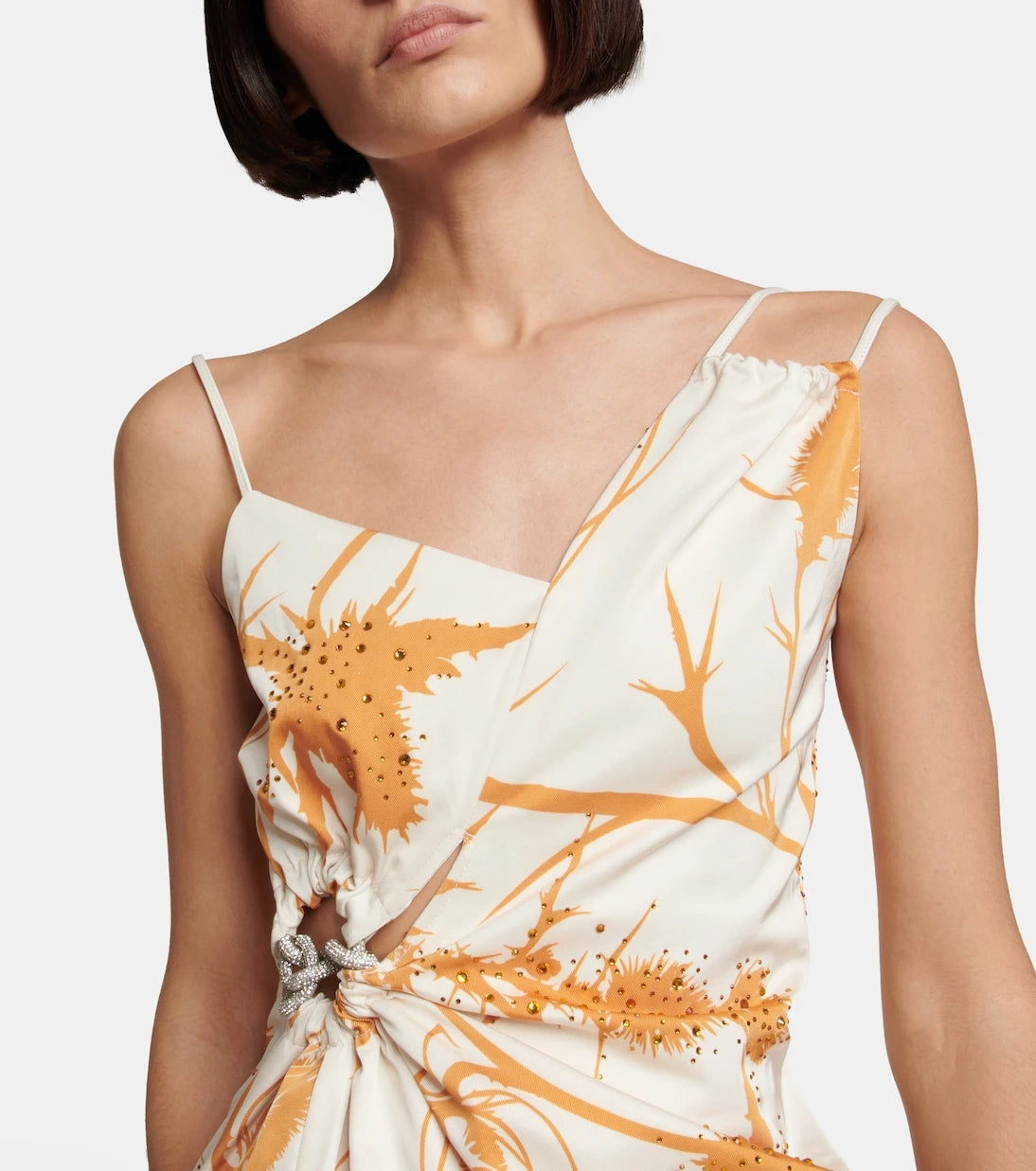 Jacques Wei - Asymmetric printed midi dress