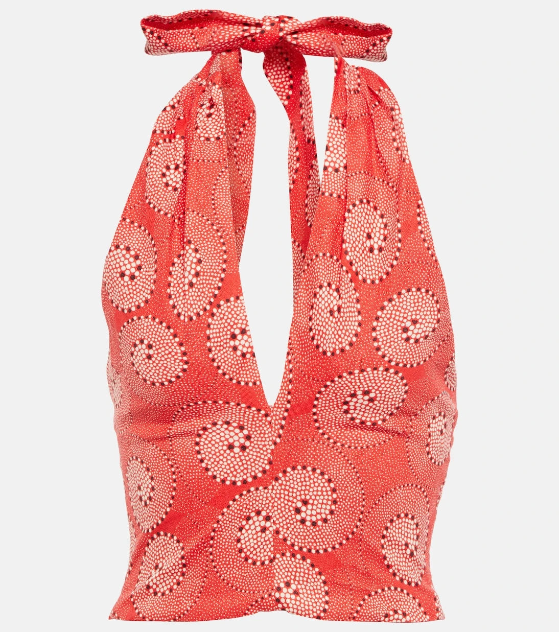 Staud - Kai printed halterneck crop top
