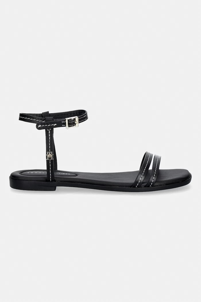 Tommy Hilfiger сандали дамски от кожа FLAT SANDAL STITCHING