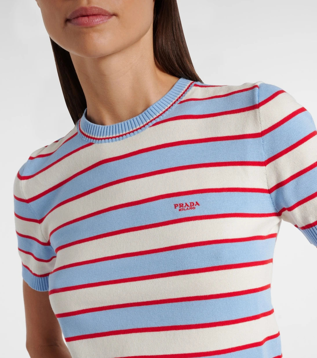 Prada - Knitted striped cotton top