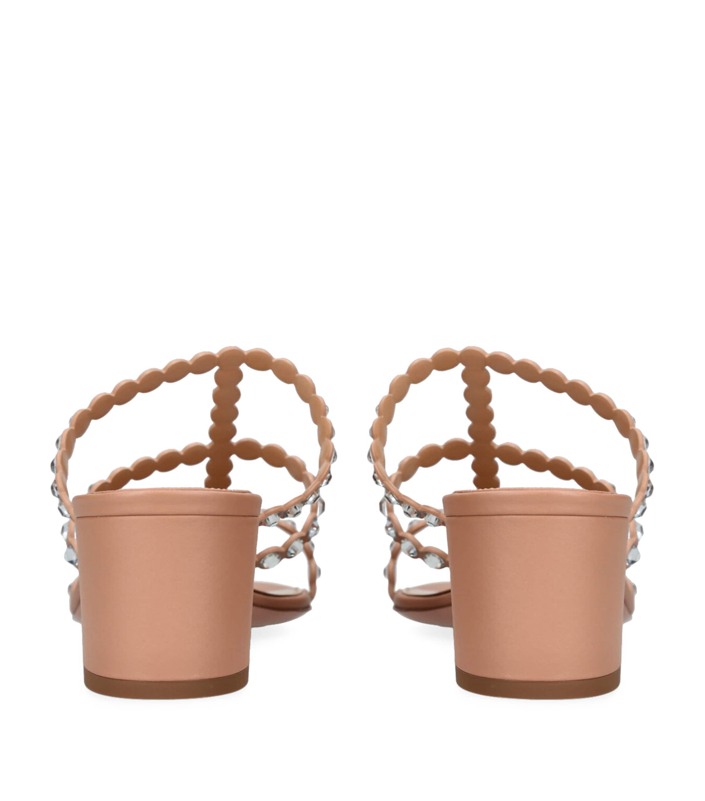 Pink Leather Embellished Tequila Sandals 50