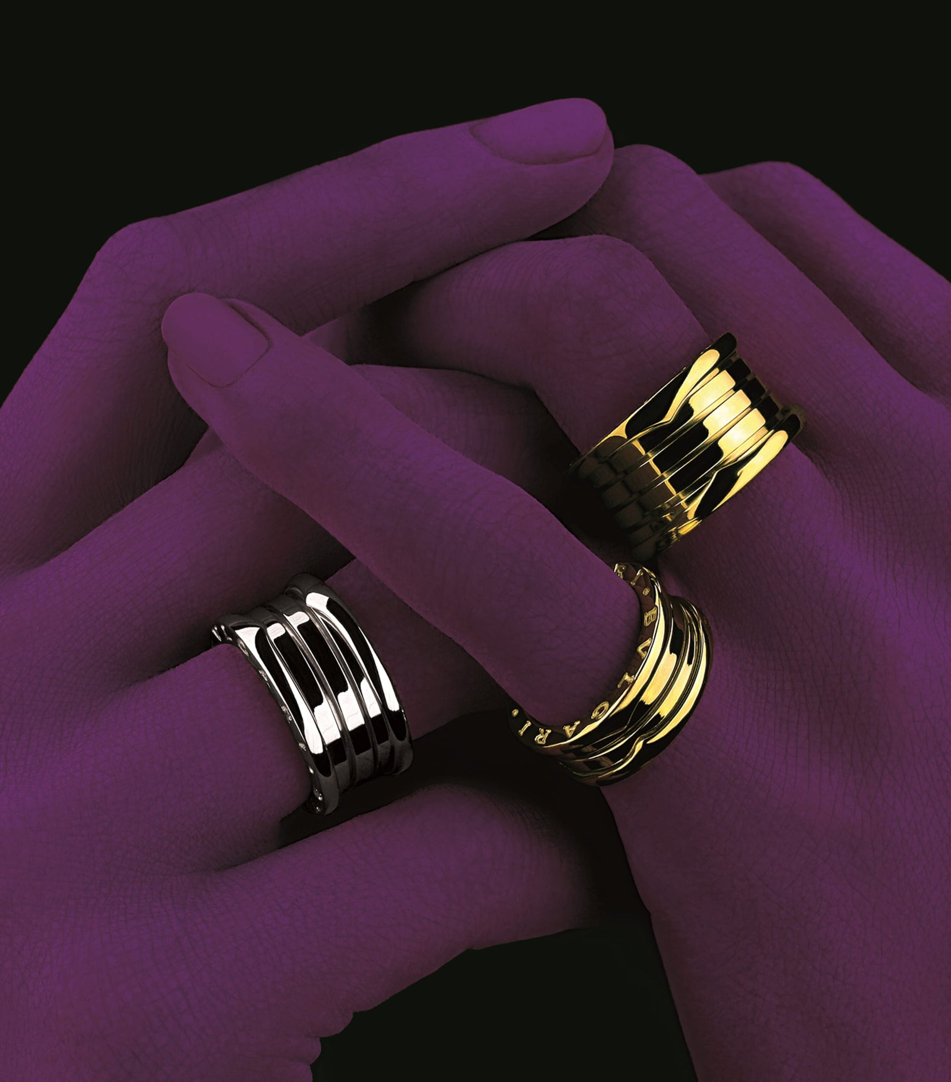 Yellow Gold B.zero1 Three-Band Ring