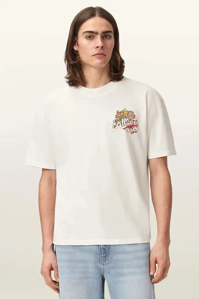 AllSaints Erkek Pamuklu Oversize Tişört ROQUE