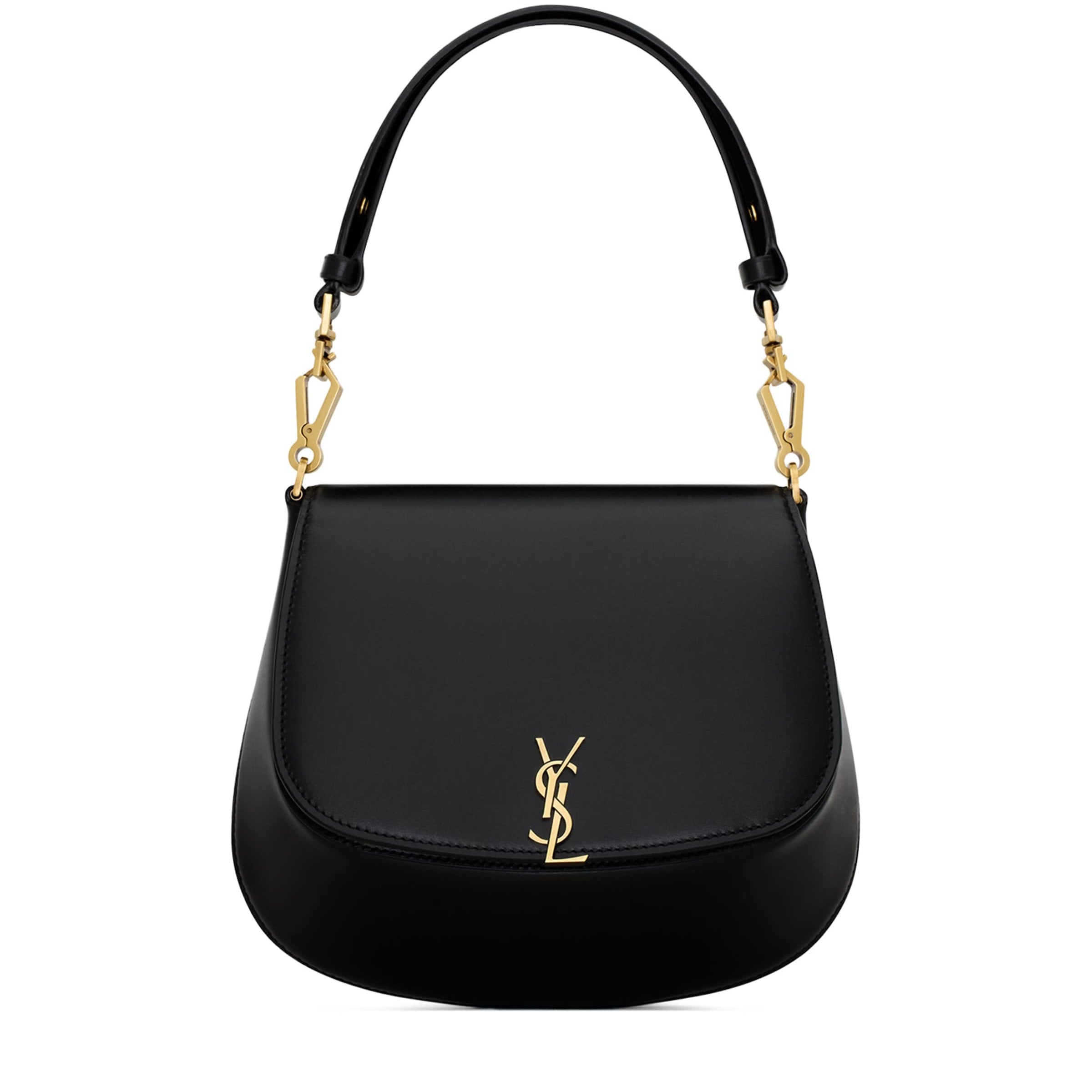Saint Laurent Black Leather Voltaire Top-Handle Bag