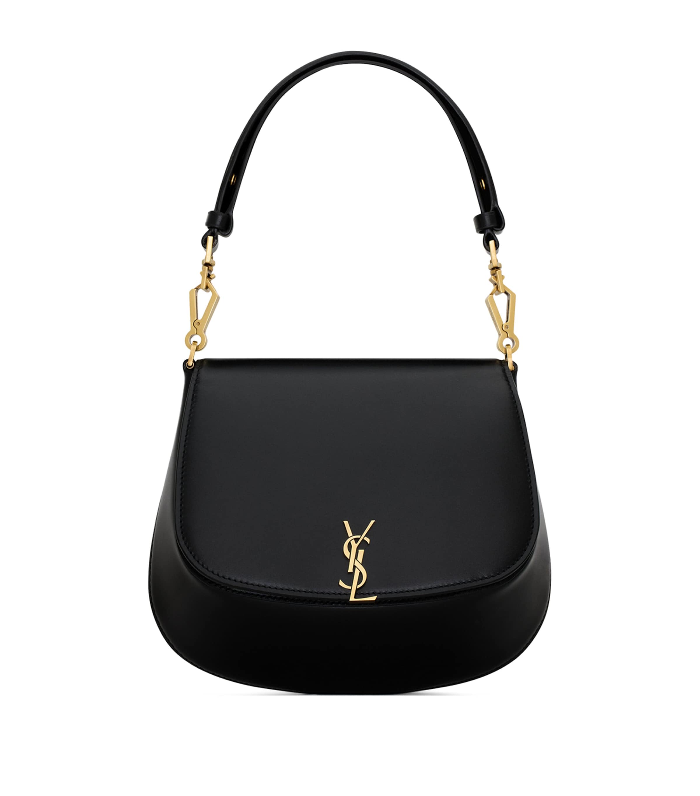Saint Laurent Black Leather Voltaire Top-Handle Bag