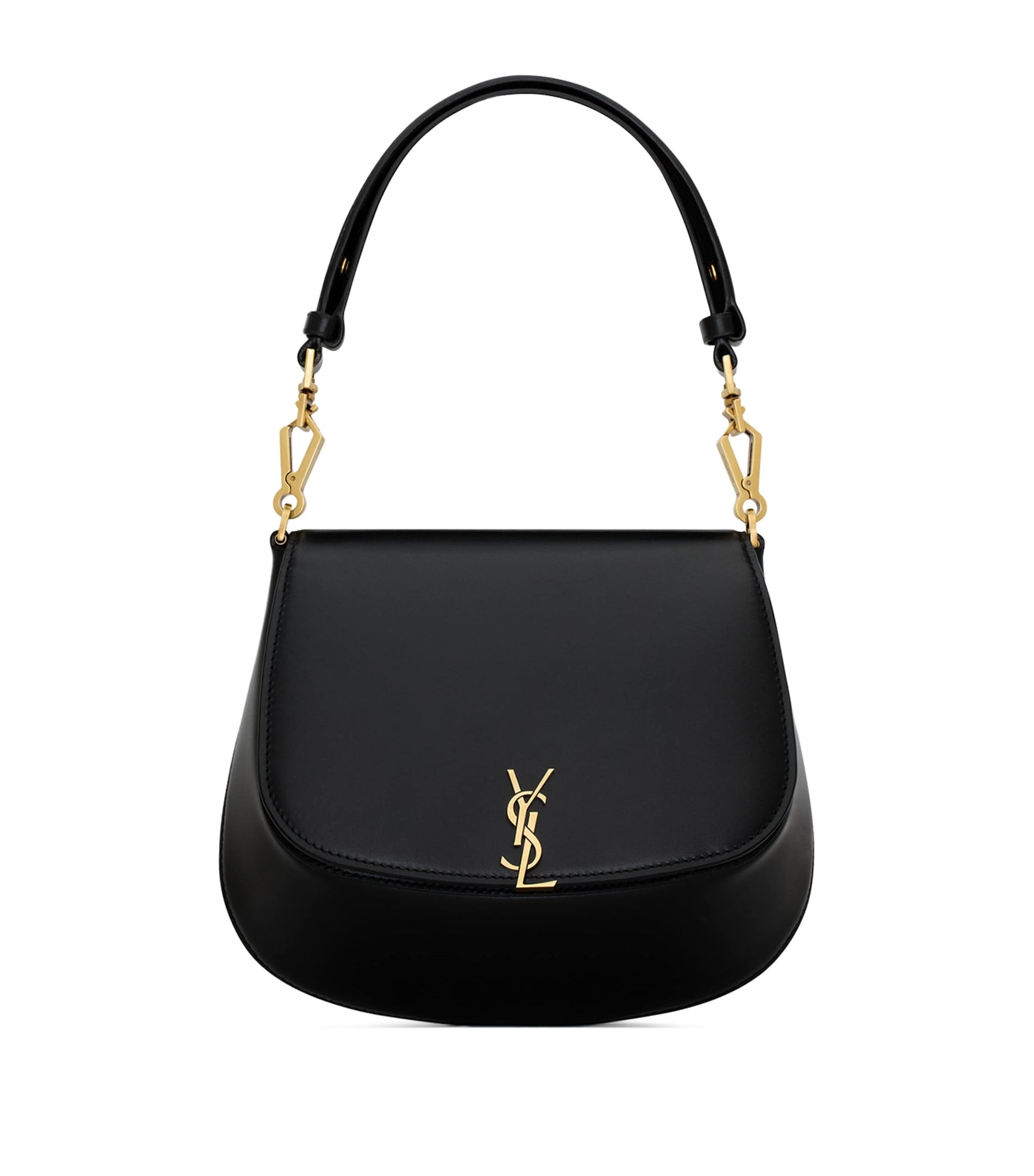 Saint Laurent Black Leather Voltaire Top-Handle Bag