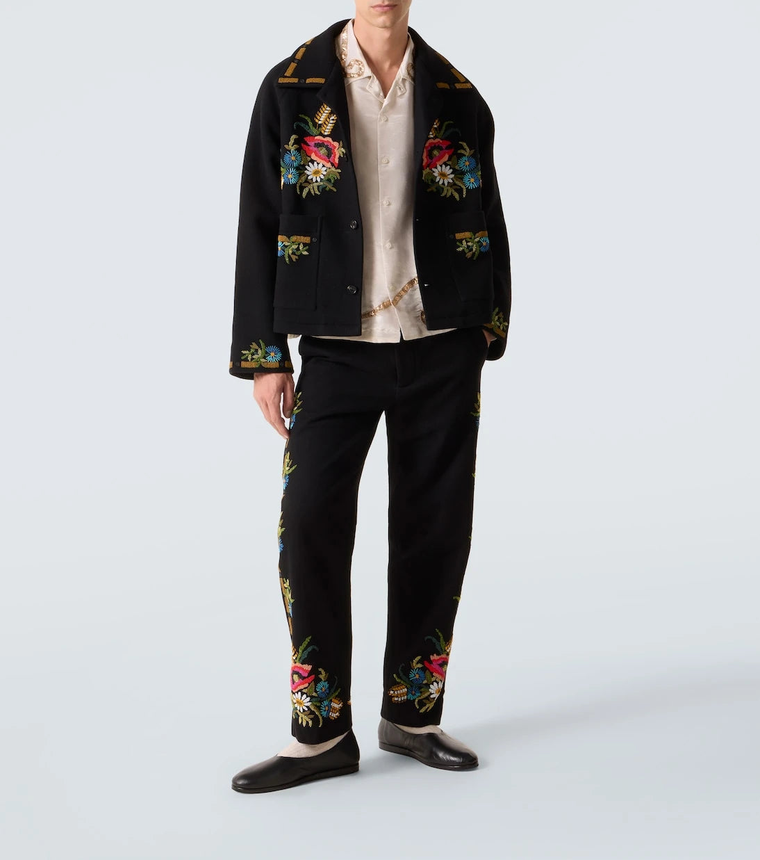 Bode - Beaded Aquitaine embellished wool jacket