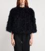 Yves Salomon Black Feather Jacket