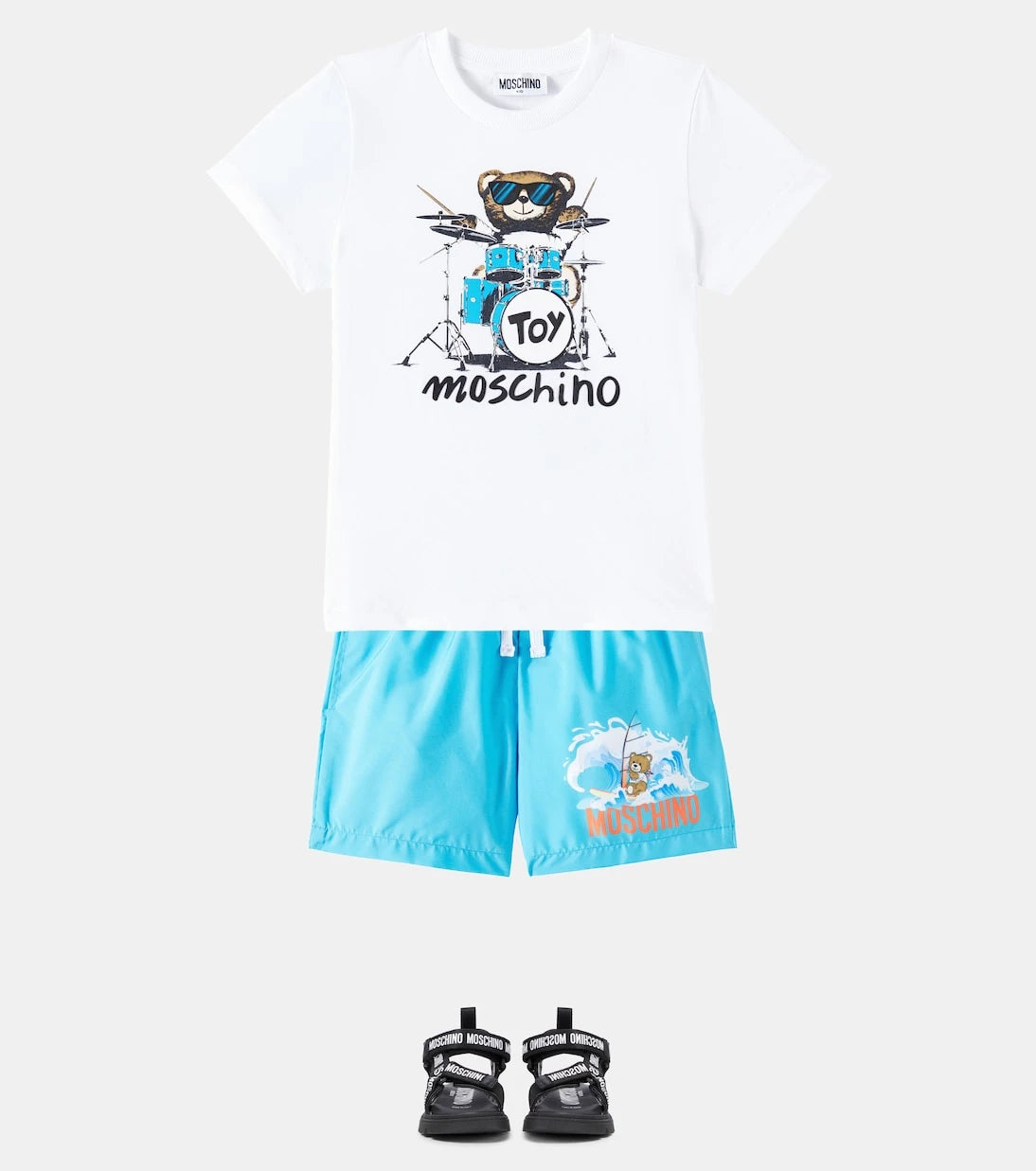 Moschino Kids - Logo leather-trimmed sandals