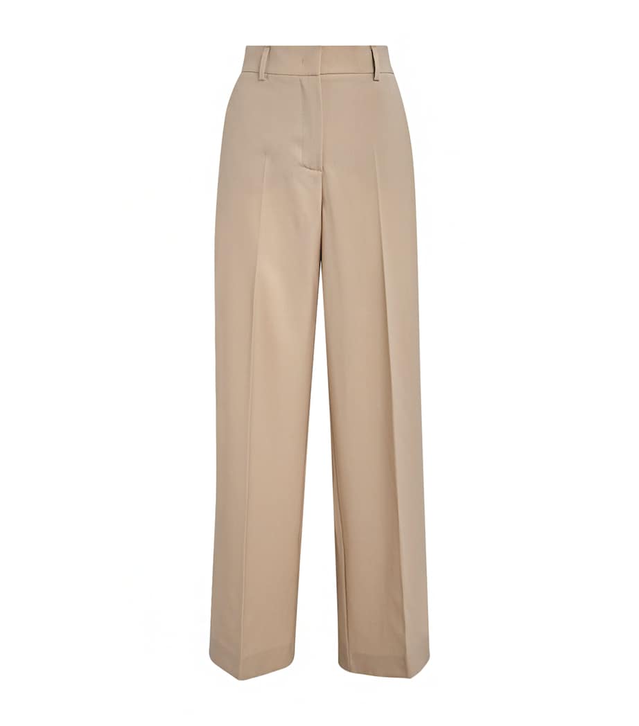 Beige Virgin Wool Tailored Trousers