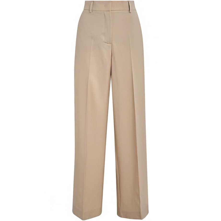 Beige Virgin Wool Tailored Trousers