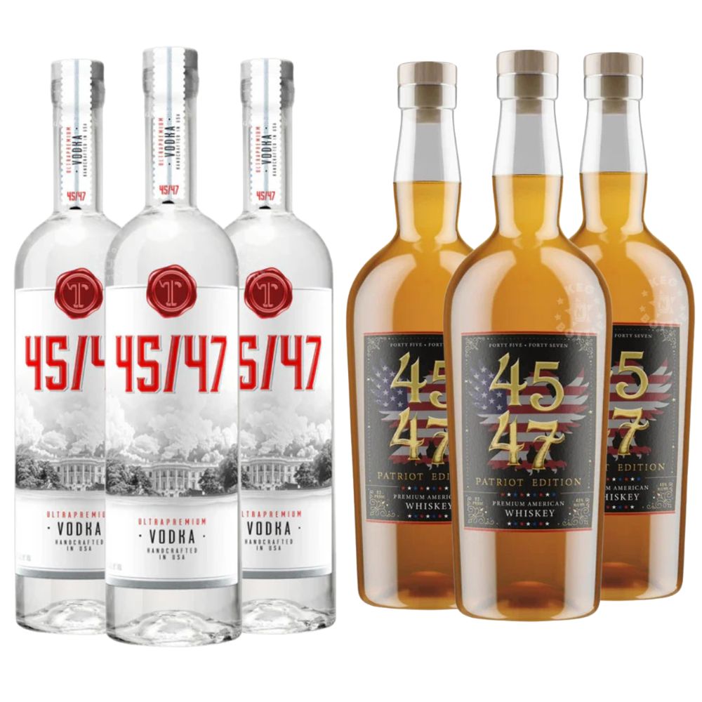 45-47 Vodka & Patriot Edition Whiskey Combo (750 ml, 6 Bottles)