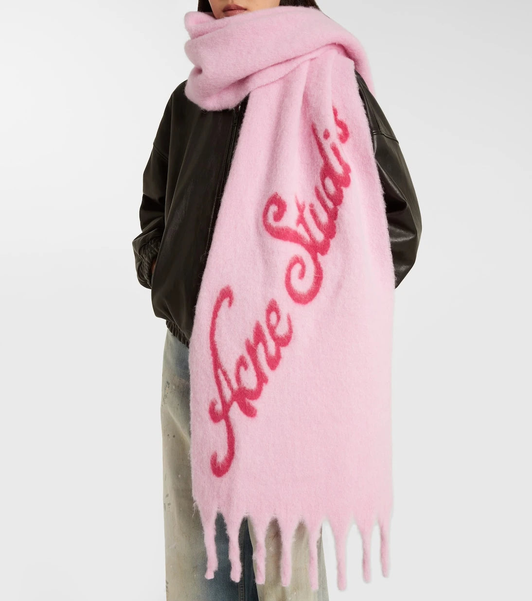 Acne Studios - Logo alpaca-blend fil coupé scarf