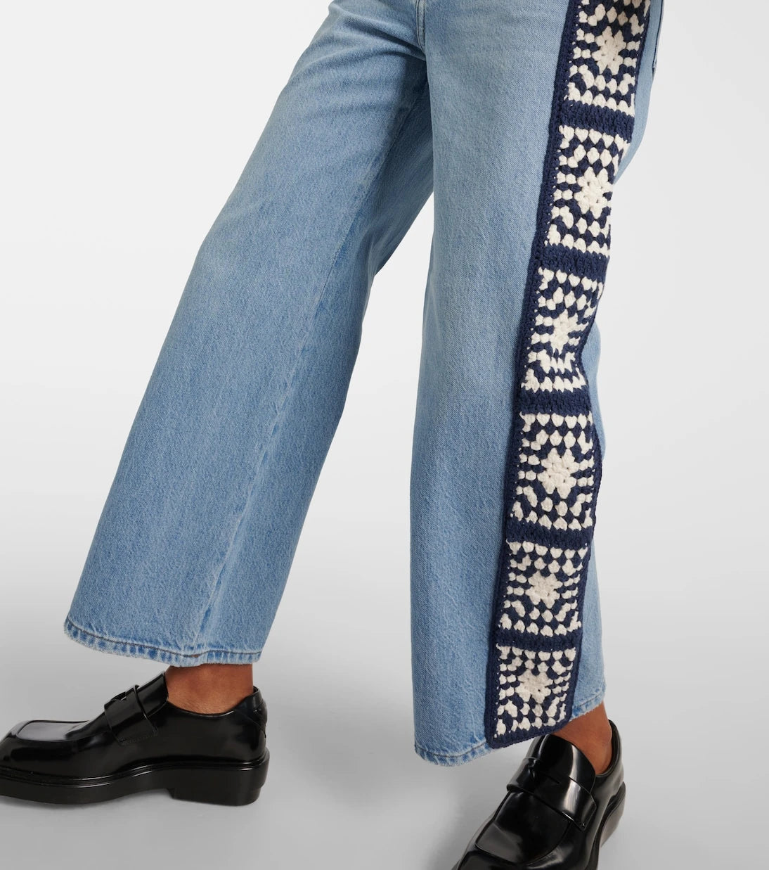 Frame - Le Jane Crop Crochet straight jeans