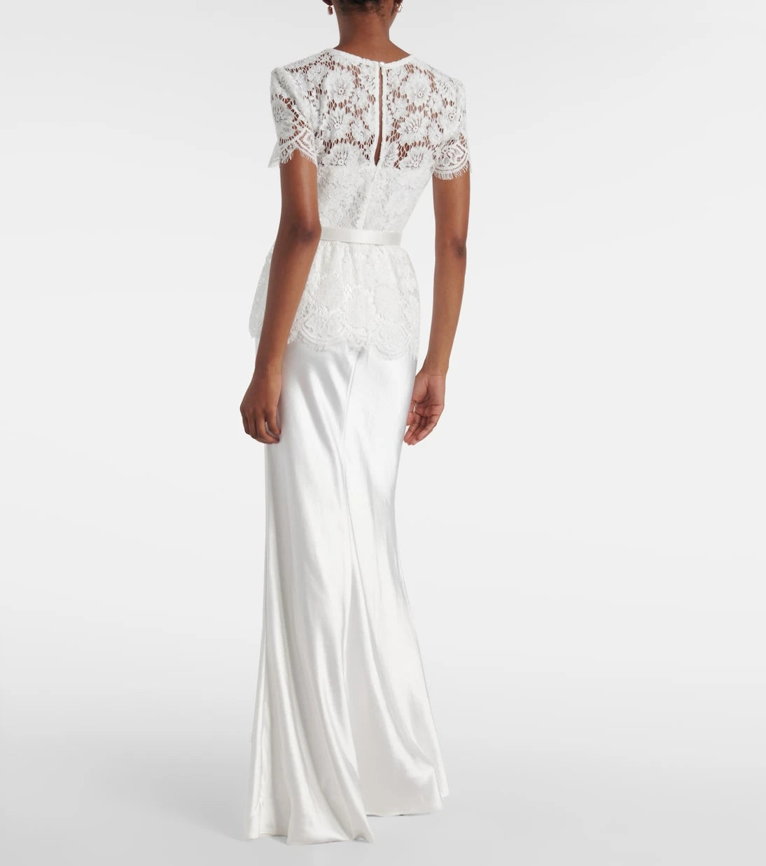 Self-Portrait - Bridal embellished lace satin gown