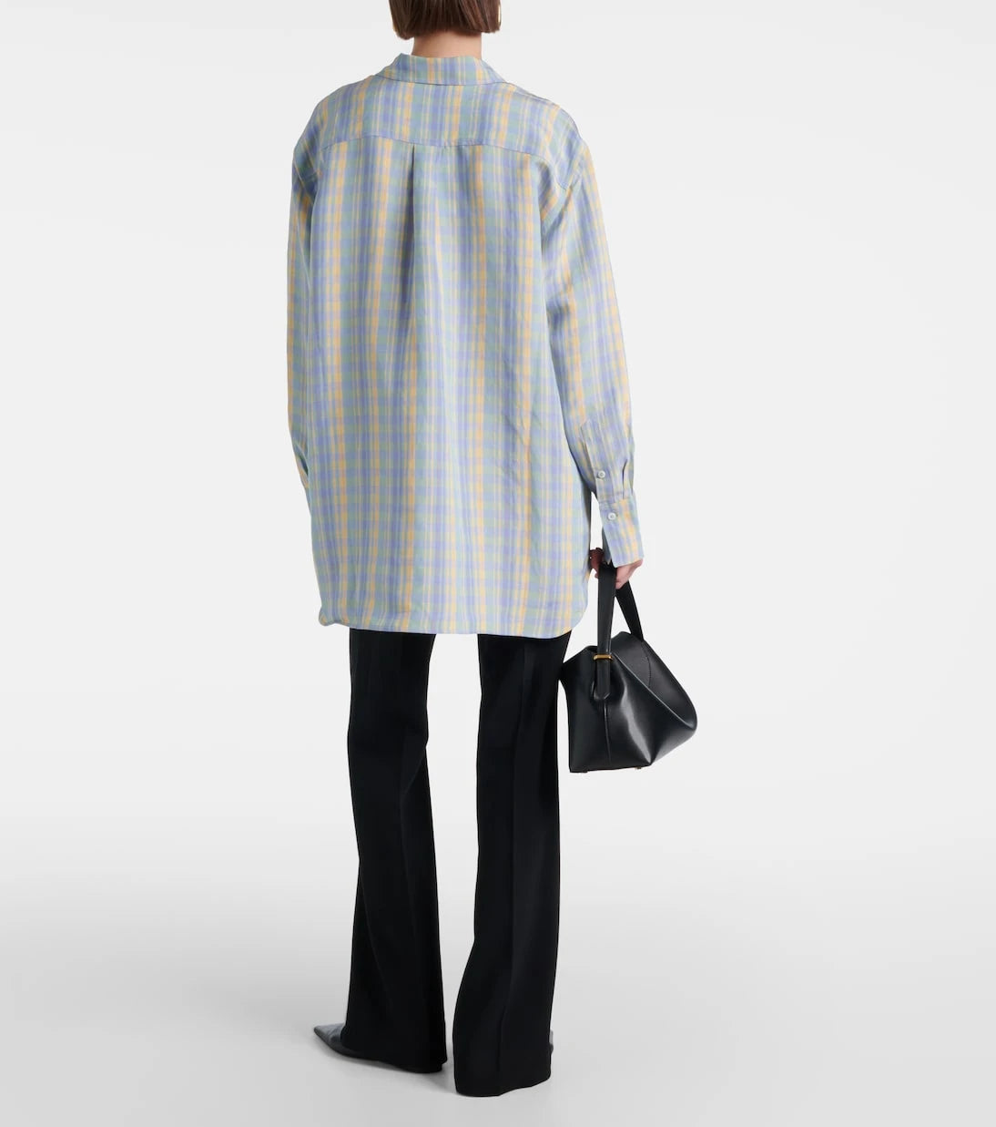 Toteme - Checked oversized linen-blend shirt