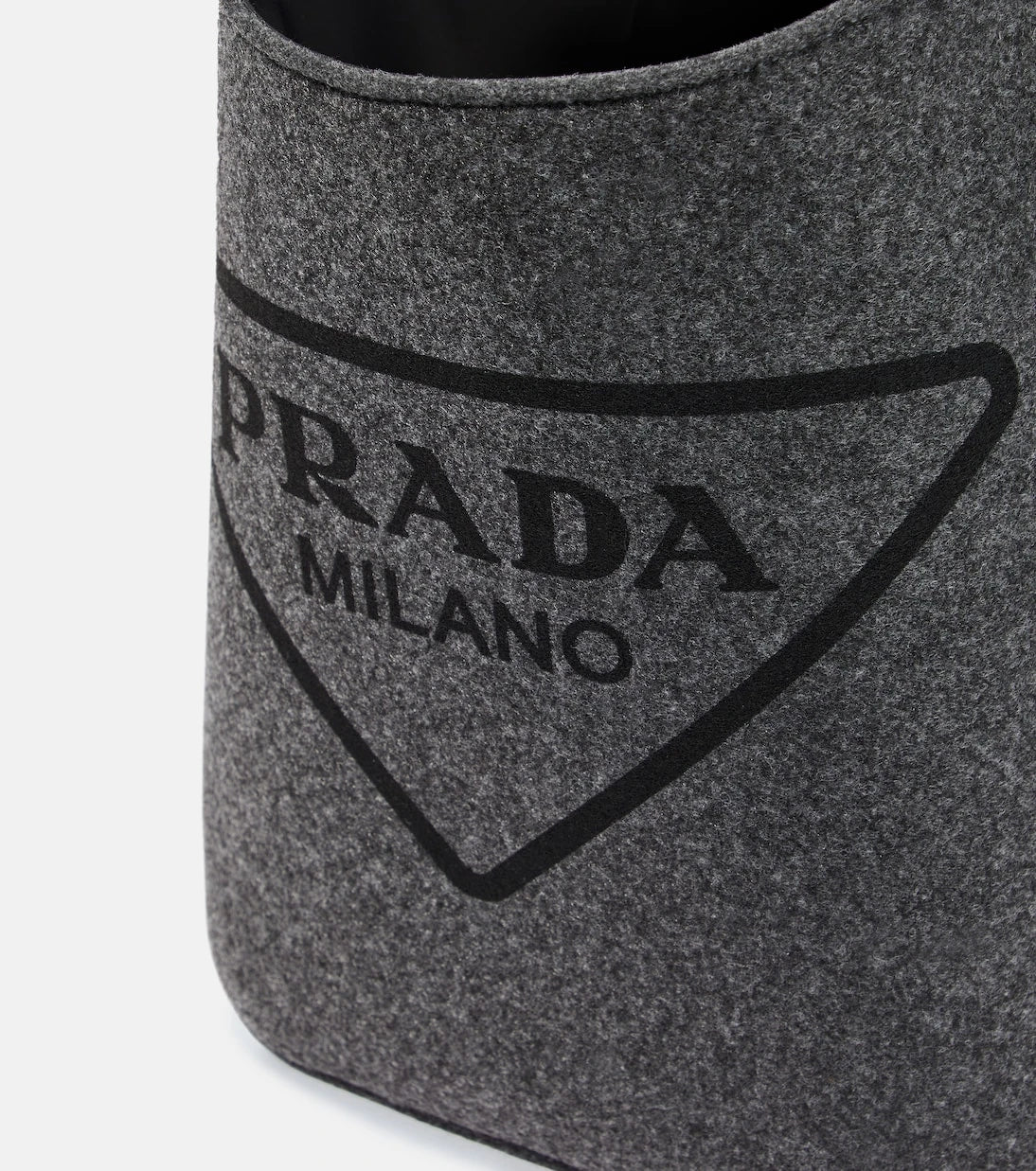 Prada - Logo leather-trimmed felt log carrier