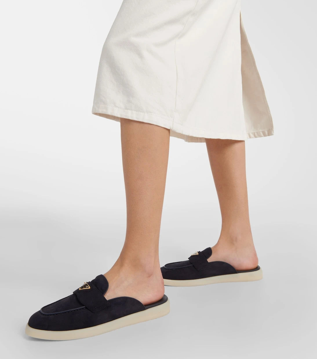 Prada - Saint Tropez suede slippers