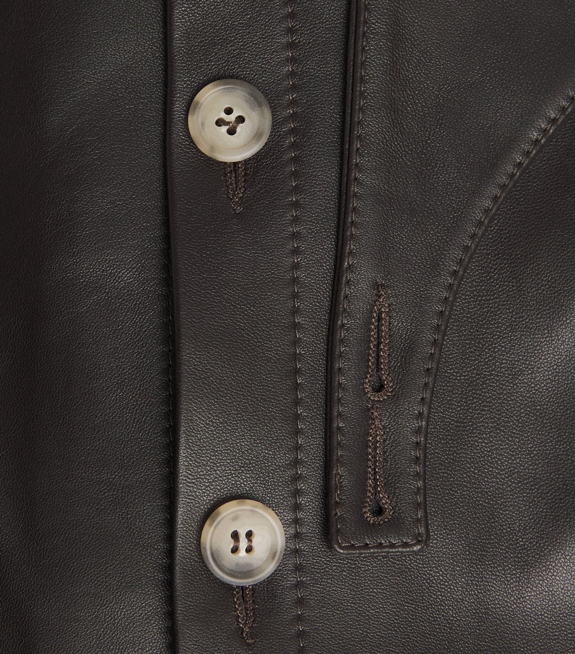 Leather Gaiter Shirt Jacket E04 ESPRESSO
