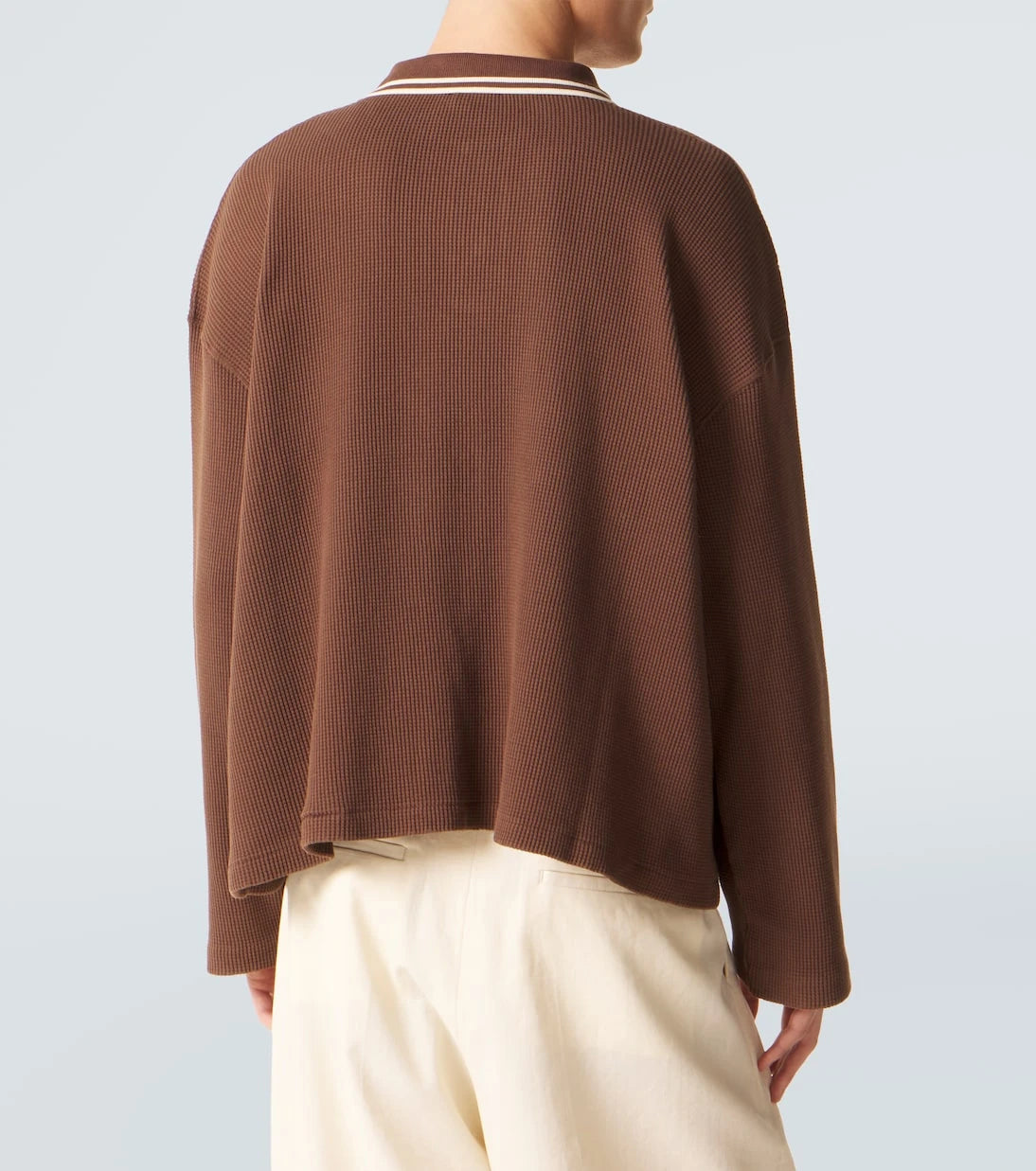 Bode - Geneva waffle-knit cotton polo sweater