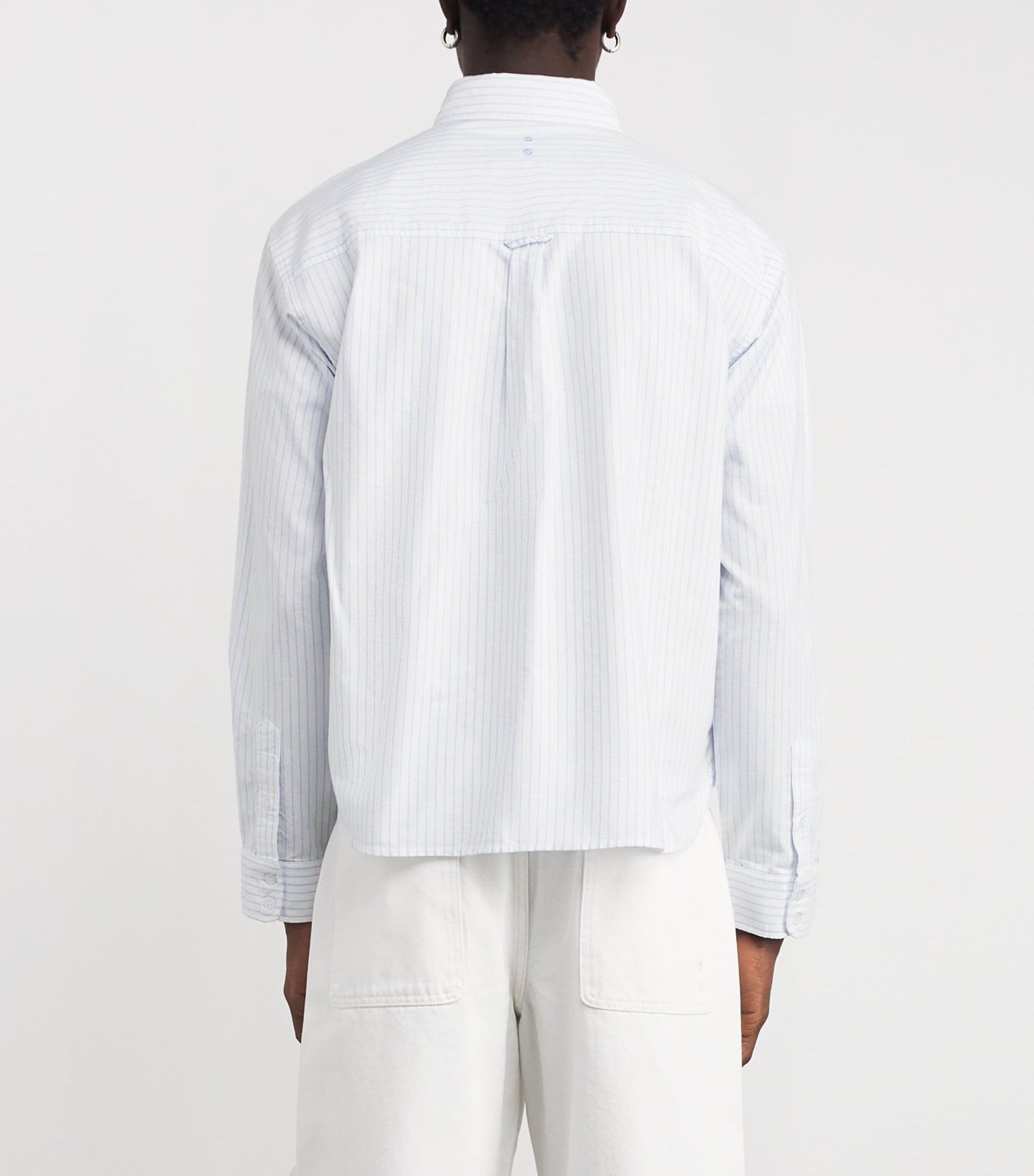 Cotton Oxford Stripe Logo Shirt