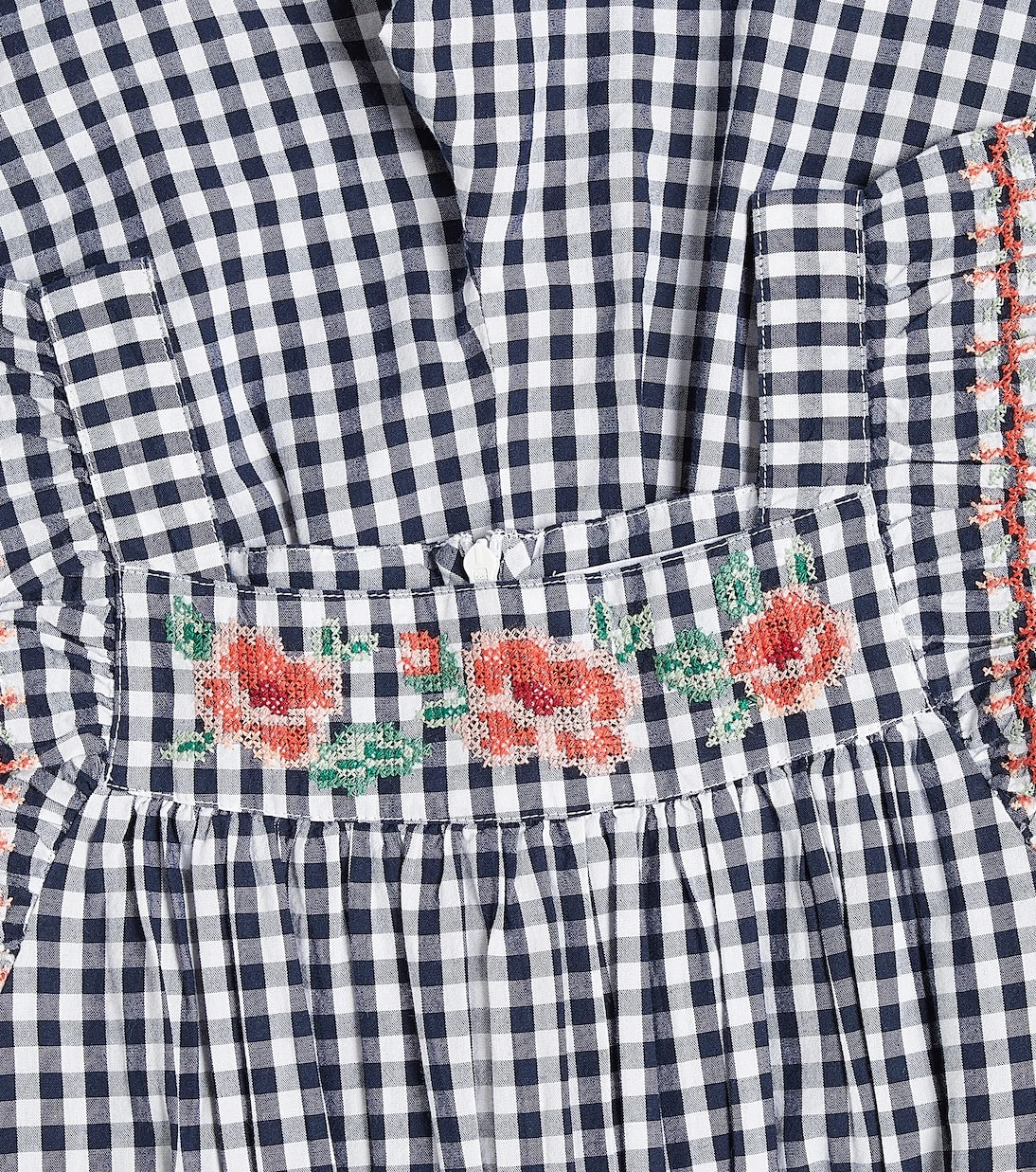 Tartine et Chocolat - Embroidered gingham cotton playsuit