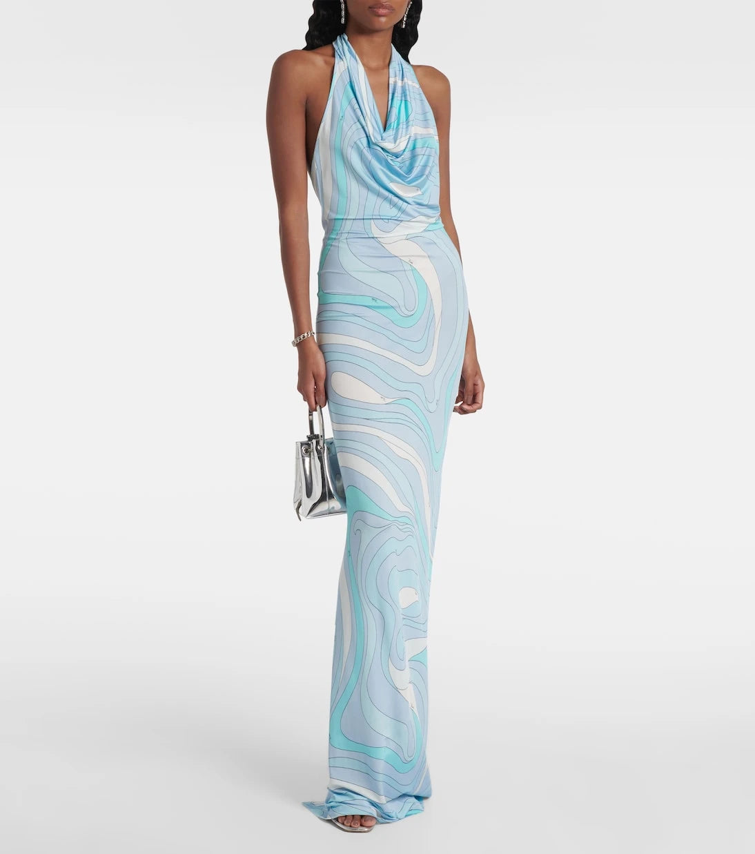 Pucci - Marmo halterneck satin jersey maxi dress
