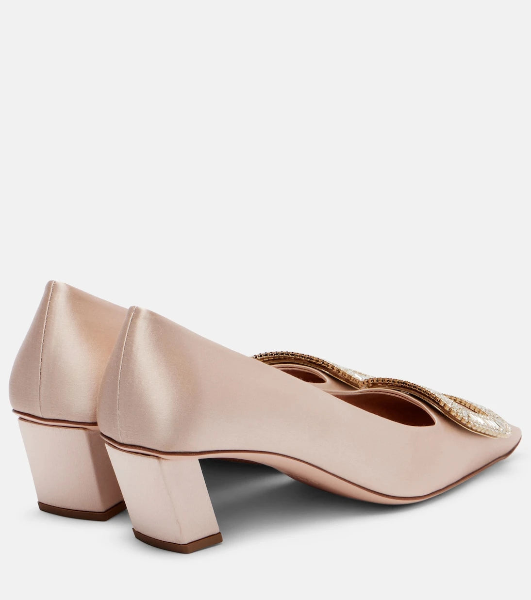 Roger Vivier - Belle Vivier 45 embellished satin pumps
