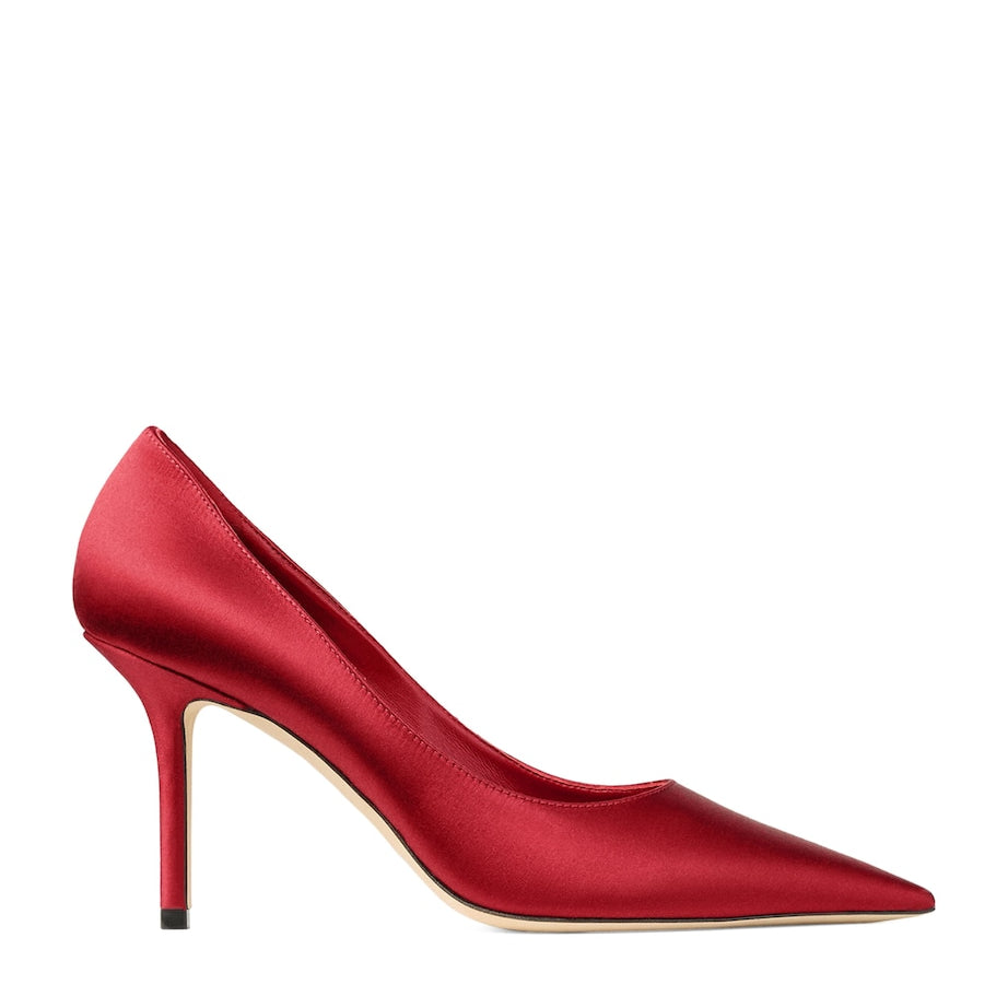 Jimmy Choo Red Love 85 Satin Pumps