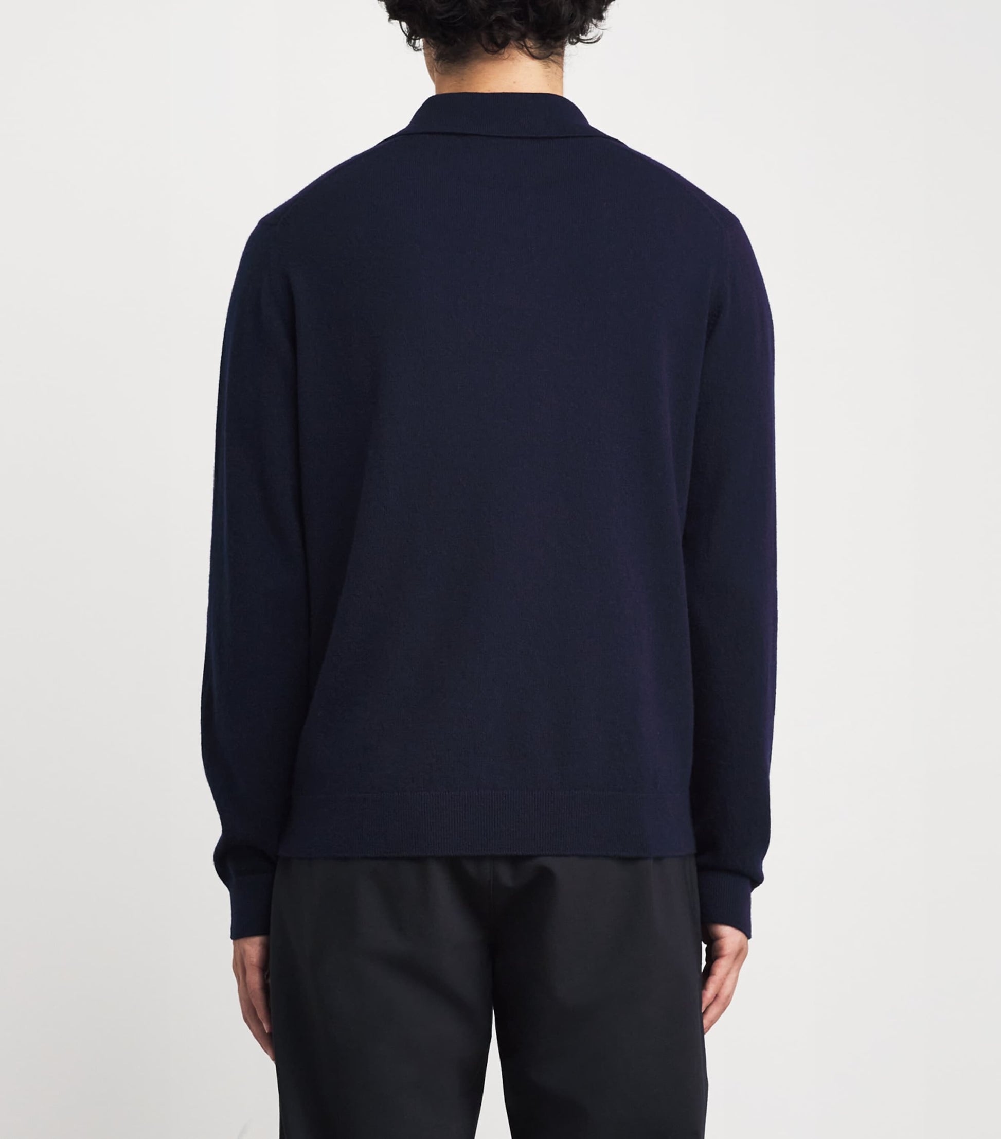 Navy Cashmere Polo Sweater