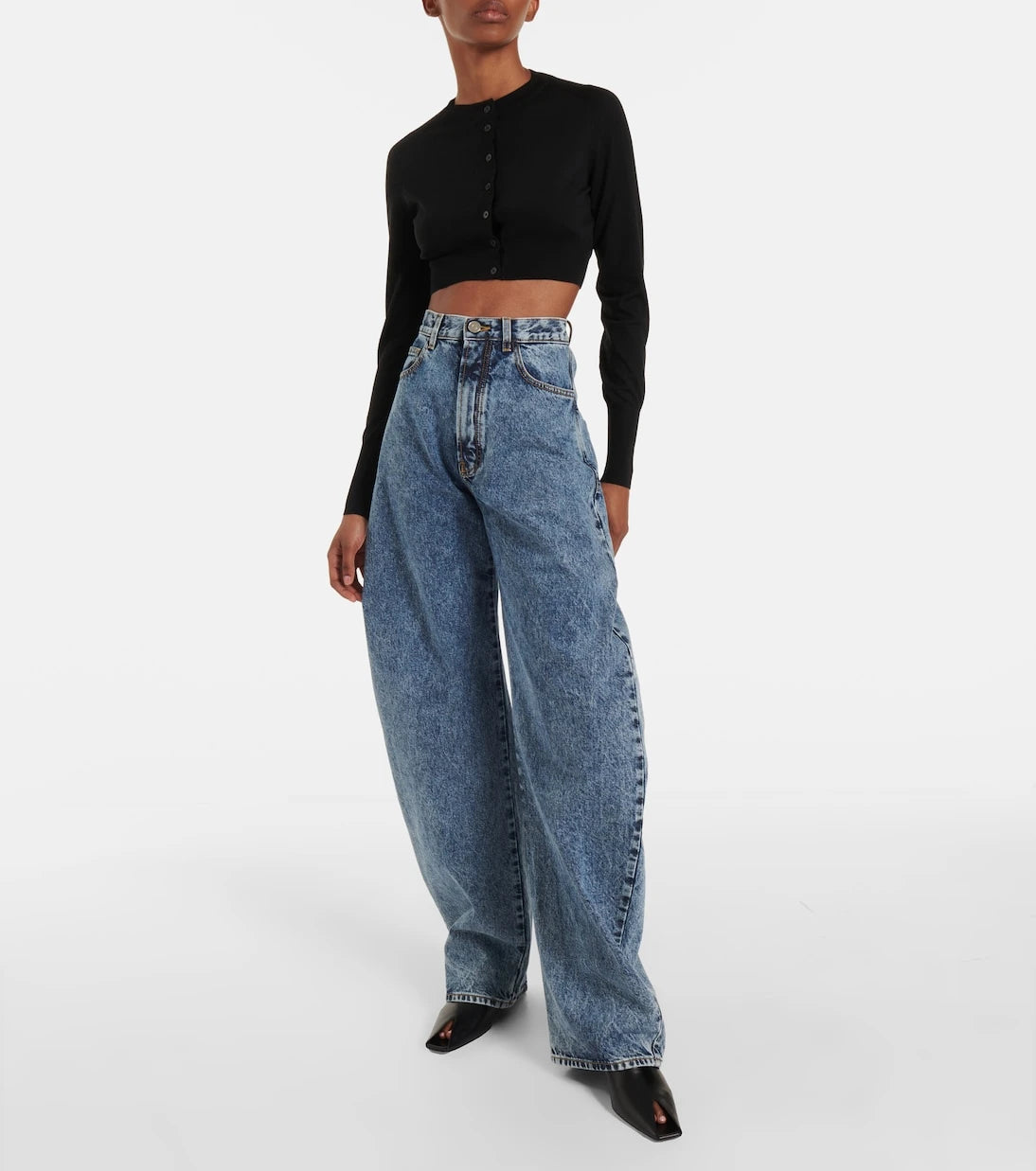 Alaïa - Cropped wool-blend cardigan
