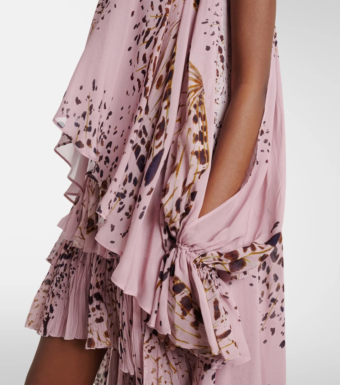 Blumarine - Printed asymmetric georgette blouse
