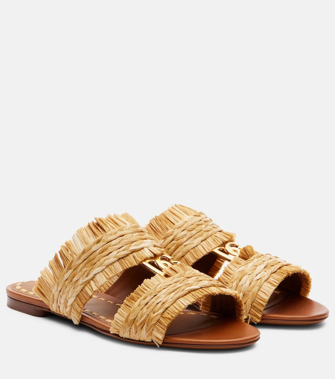 Dolce&Gabbana - DG braided raffia-effect sandals